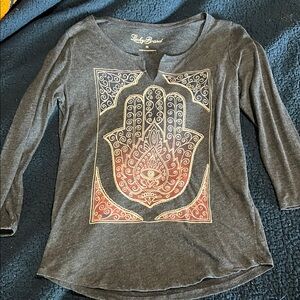 Lucky Brand Blue Graphic Women's Top